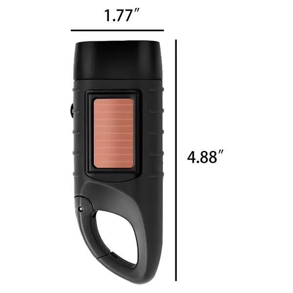 Solar Hand Crank Powered Flashlight for Outdoor Adventures