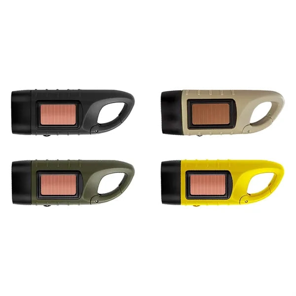 Solar Hand Crank Powered Flashlight for Outdoor Adventures