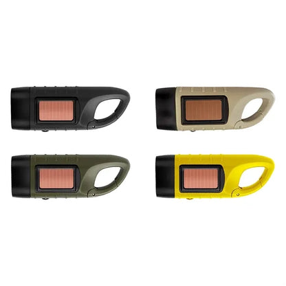 Solar Hand Crank Powered Flashlight for Outdoor Adventures