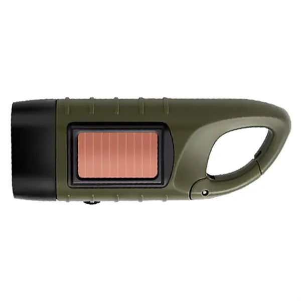 Solar Hand Crank Powered Flashlight for Outdoor Adventures