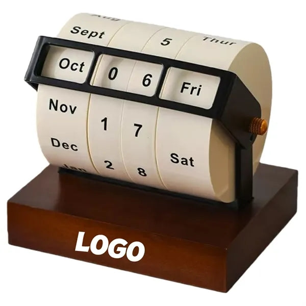 Vintage Desktop Rotary Calendar Elegant and Functional