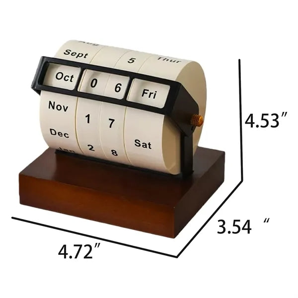 Vintage Desktop Rotary Calendar Elegant and Functional