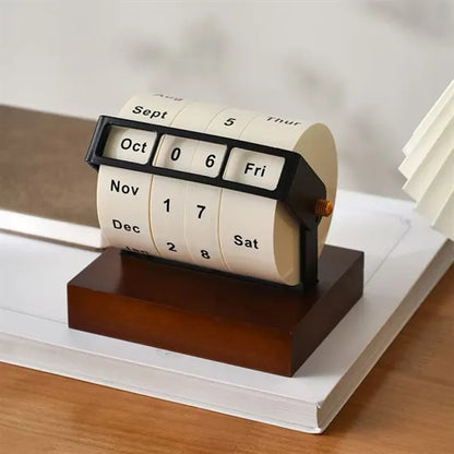 Vintage Desktop Rotary Calendar Elegant and Functional