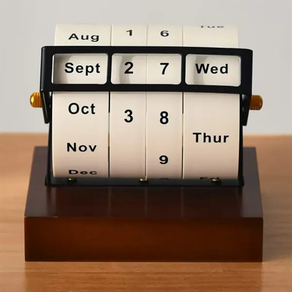 Vintage Desktop Rotary Calendar Elegant and Functional