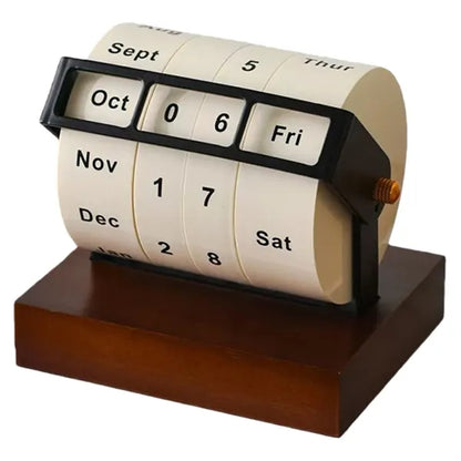 Vintage Desktop Rotary Calendar Elegant and Functional