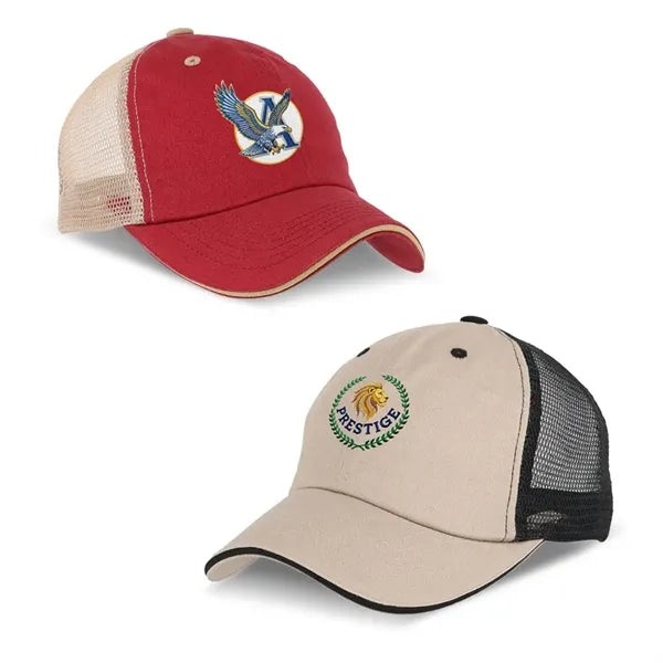 Cotton Two-Tone Washed Trucker Cap 22.8 inch