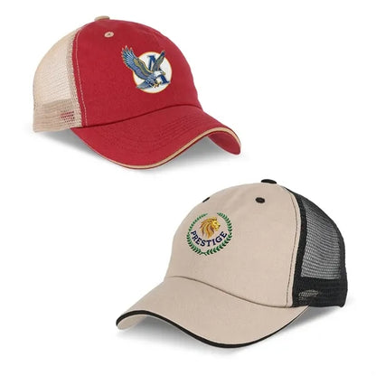 Cotton Two-Tone Washed Trucker Cap 22.8 inch
