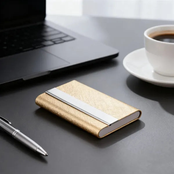 Stainless Steel Business Card Holder W/ Magnetic Closure