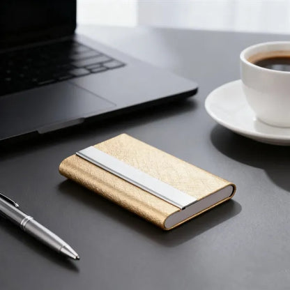 Stainless Steel Business Card Holder W/ Magnetic Closure