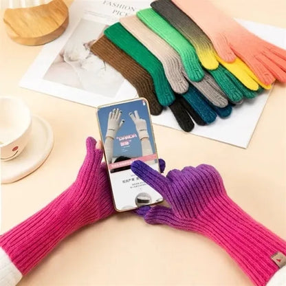 Touchscreen Warming Gloves With An Opening  Fingertips