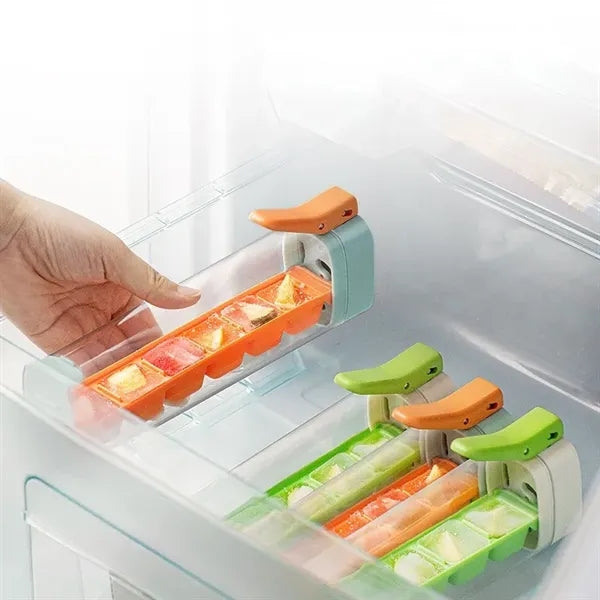 One Press Easy Release Ice Cube Tray With Handle