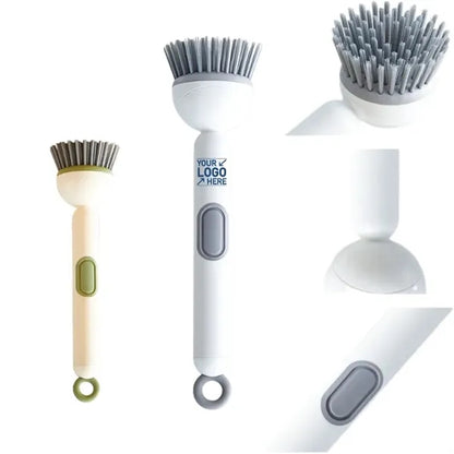 Soap Dispensing Dish Scrubber With Ergonomic Grip