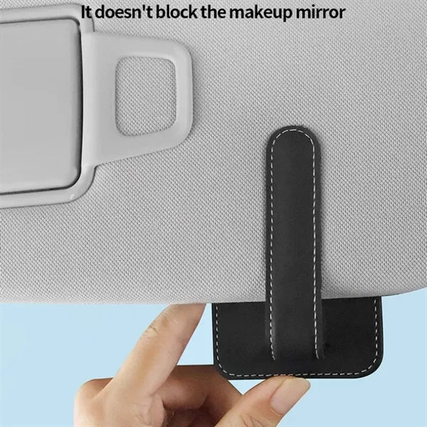 Magnetic Leather Car Visor Sunglasses Holder