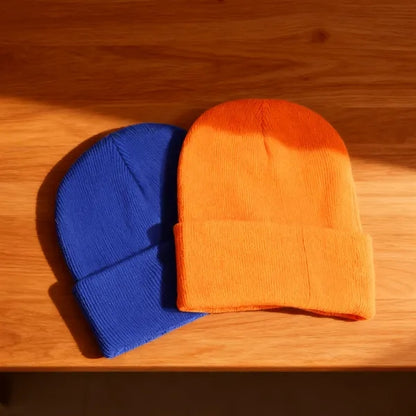 Classic Soft Acrylic Double Layer Knit Beanie Hat