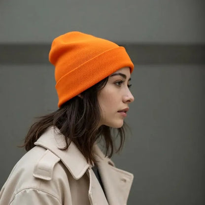 Classic Soft Acrylic Double Layer Knit Beanie Hat