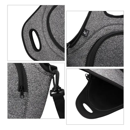 Soft Neoprene Insulated Lunch Bag W/ Shoulder Strap & Zipper