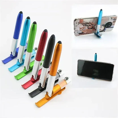 Mobile phone holder folding ballpoint pen