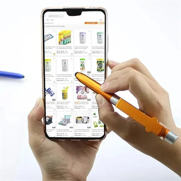 Mobile phone holder folding ballpoint pen
