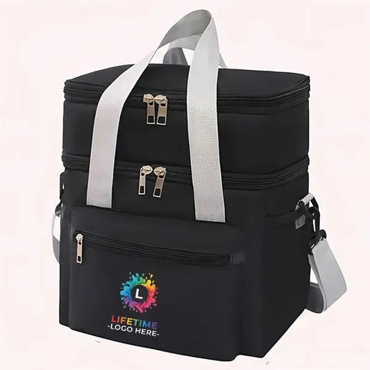 Double lunch box thermal insulation bag