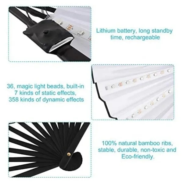 LED Glowing Folding Fans