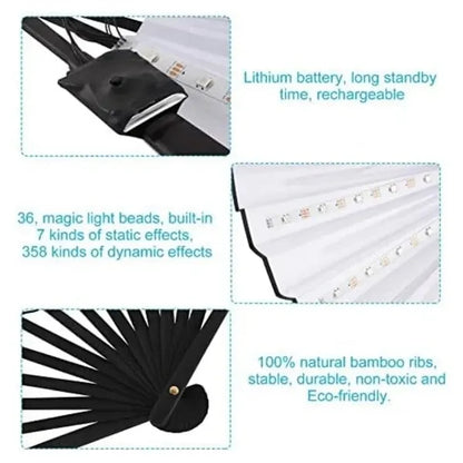 LED Glowing Folding Fans