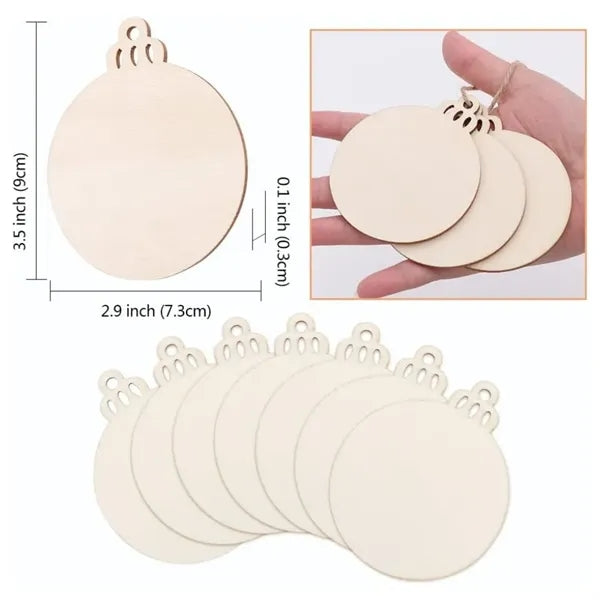 10pcs DIY Wooden Christmas Ornaments