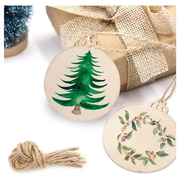 10pcs DIY Wooden Christmas Ornaments