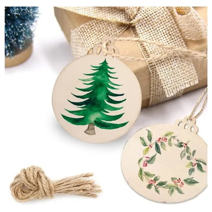 10pcs DIY Wooden Christmas Ornaments