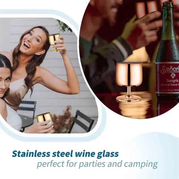12OZ Stainless Steel Wine Glasses Set