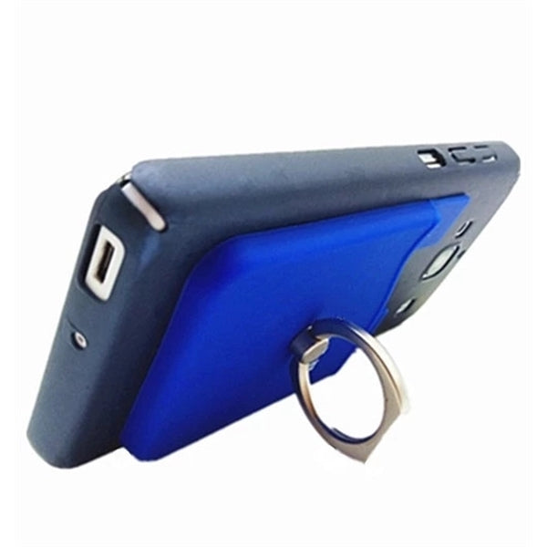 Silicone Phone Wallet w/ Finger Ring Holder & Custom Logo