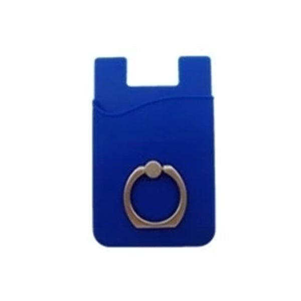 Silicone Phone Wallet w/ Finger Ring Holder & Custom Logo