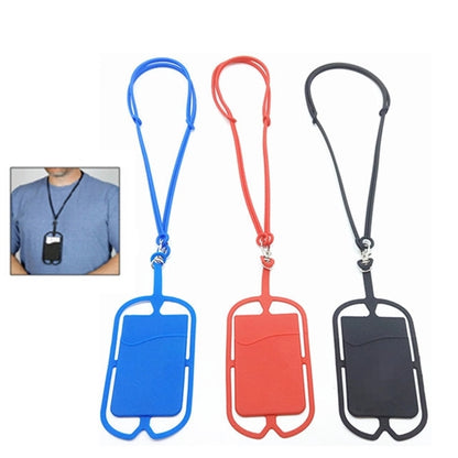 Silicone Phone Wallet w/ Lanyard adhesive card holder
