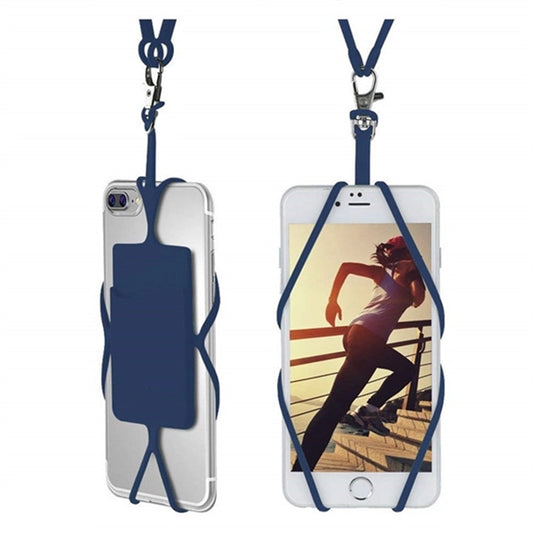 Silicone Phone Wallet w/ Lanyard adhesive card holder