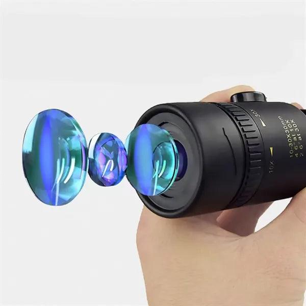 30X Zoom Mobile Phone Monocular Telescope with Clip On Mount