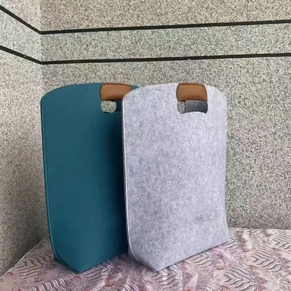 Felt Tote Bag with Leather Handle for Stylish Storage