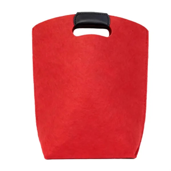 Felt Tote Bag with Leather Handle for Stylish Storage