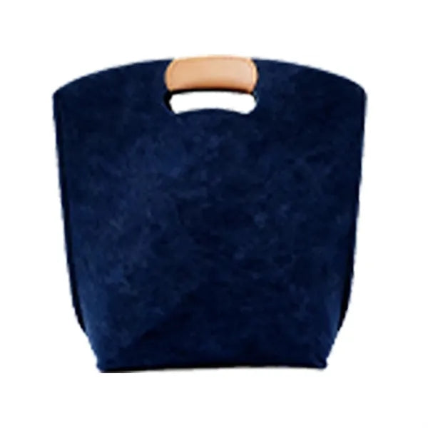 Felt Tote Bag with Leather Handle for Stylish Storage