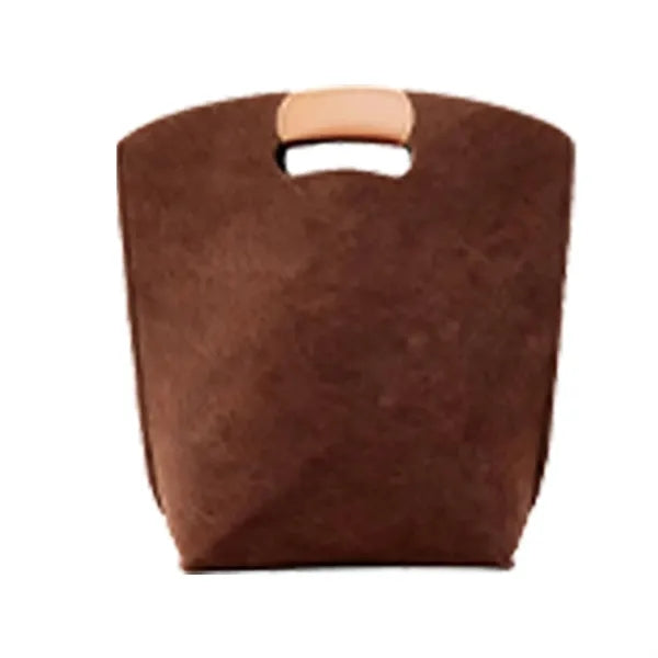 Felt Tote Bag with Leather Handle for Stylish Storage