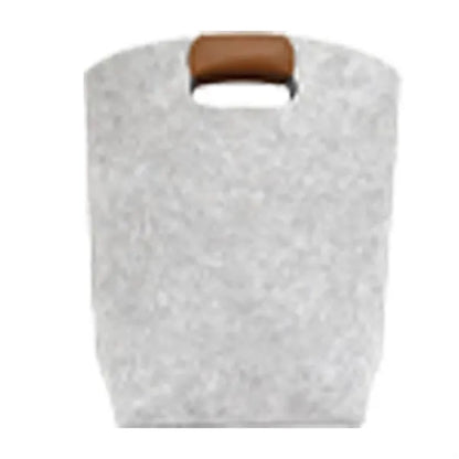 Felt Tote Bag with Leather Handle for Stylish Storage