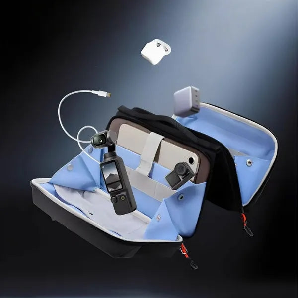 Quad Fold Tech Organizer Travel Cable Gadget Bag Portable