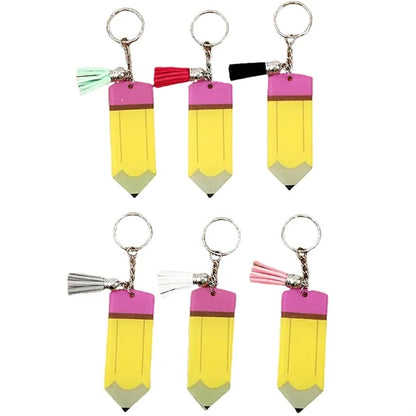 Blank Letter Tassel Keychain