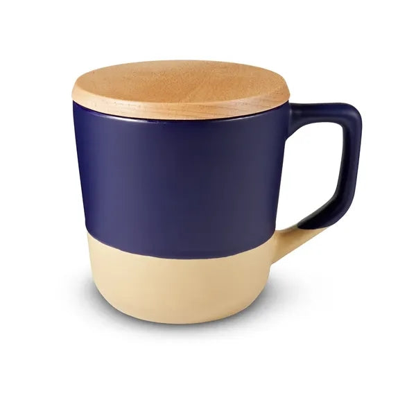 16.5 oz Boston Ceramic Mug With Wood Lid