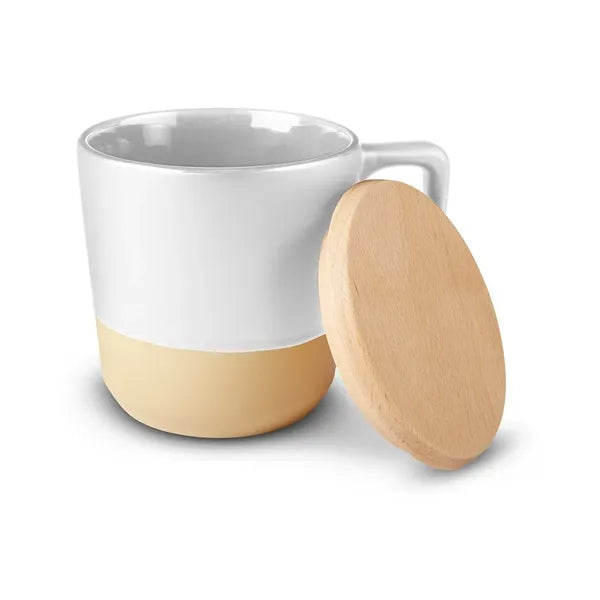16.5 oz Boston Ceramic Mug With Wood Lid