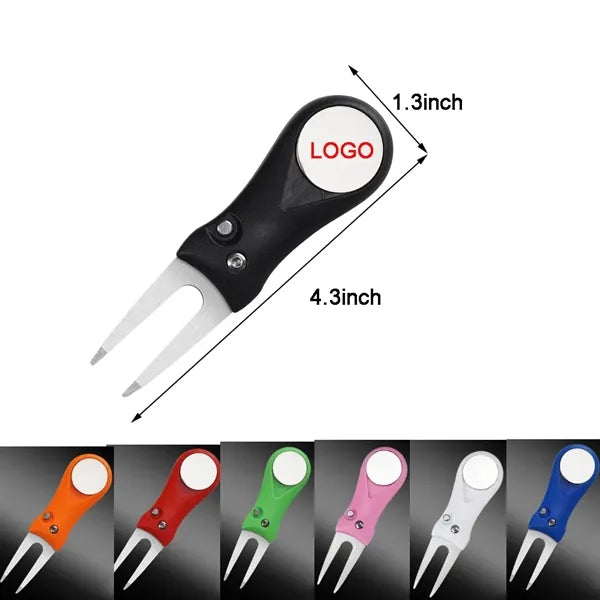 Foldable Stainless Steel Golf Divot Repair Tool w/Marker