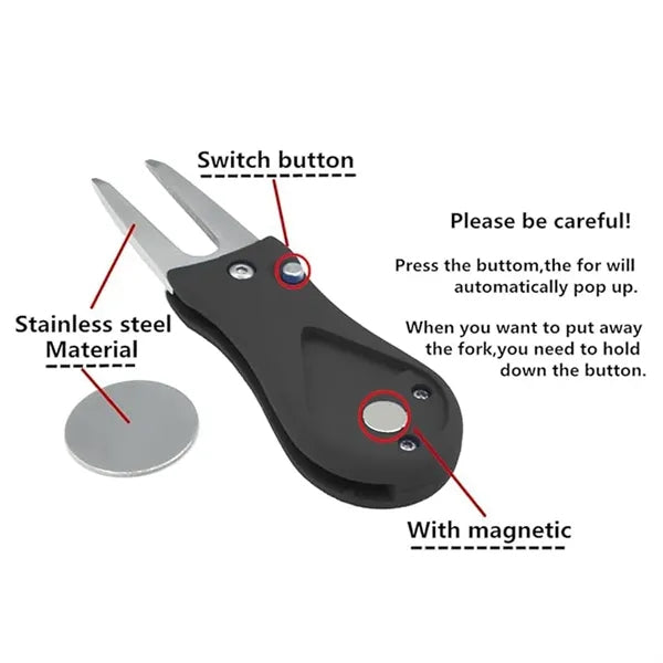 Foldable Stainless Steel Golf Divot Repair Tool w/Marker