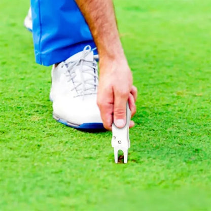 Foldable Stainless Steel Golf Divot Repair Tool w/Marker