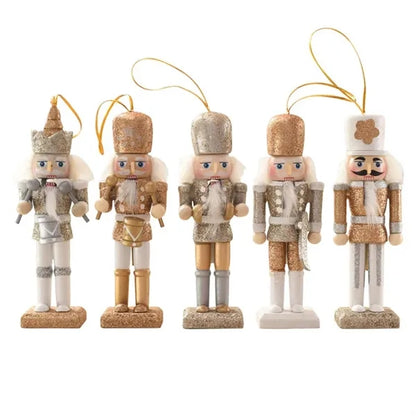 Set of 5 Wooden Nutcrackers for Christmas Decor