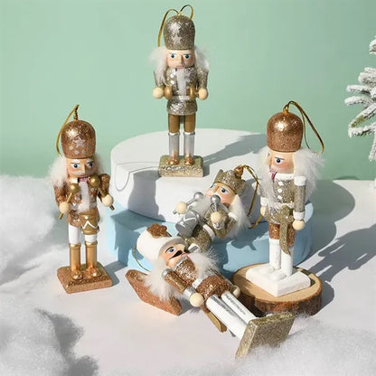 Set of 5 Wooden Nutcrackers for Christmas Decor