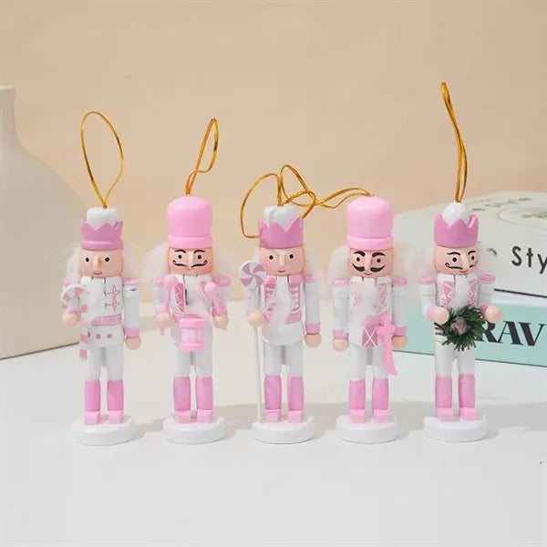 Set of 5 Wooden Nutcrackers for Christmas Decor