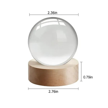 3D Galaxy Globe Crystal Ball with Led Wood Base